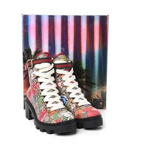 Gucci floral boots with original box lightly warn.